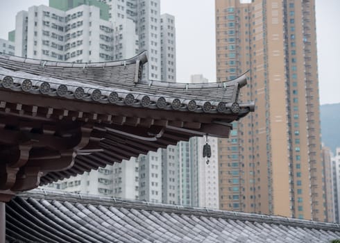 Temple in the Nan Lian Garden by Chi Lin Nunnery in Hong Kong