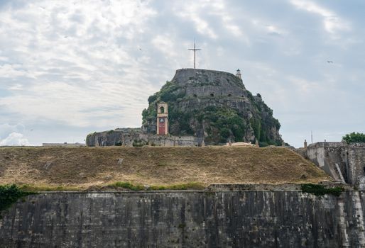 Walls surrounding Old Fortress in the town of Corfu