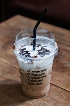 Iced coffee in coffee shop, stock photo