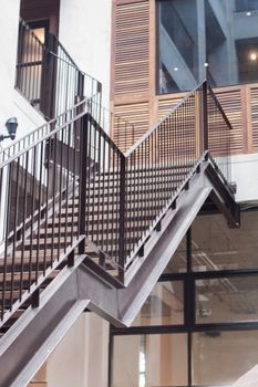 Metal staircase exterior of building , stock photo