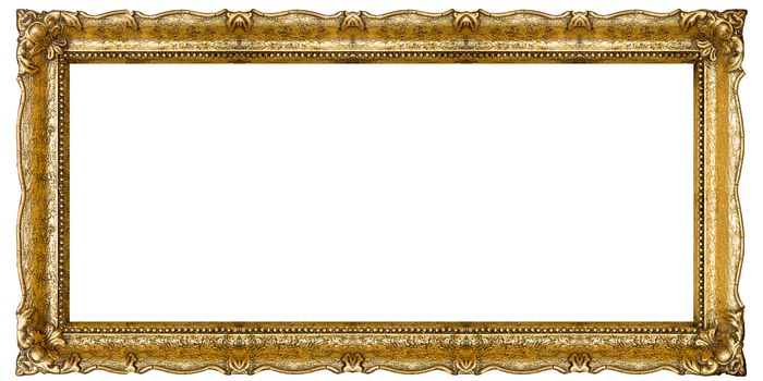 Verry Big Old Gold picture frame, isolated on white - extra large file and quality - 72mpx