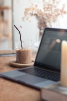 Iced coffee in coffee shop, stock photo