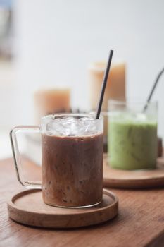 Iced coffee in coffee shop, stock photo