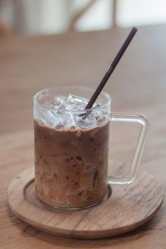 Iced coffee in coffee shop, stock photo