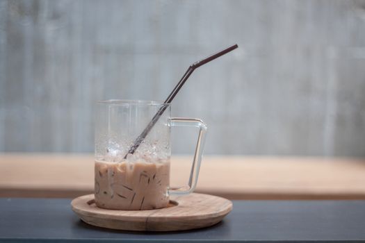 Iced coffee in coffee shop, stock photo