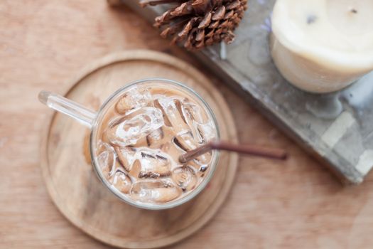 Iced coffee in coffee shop, stock photo