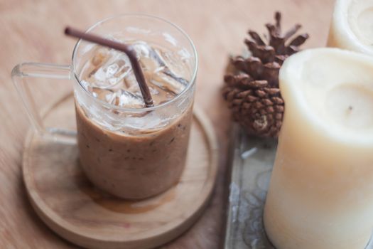 Iced coffee in coffee shop, stock photo