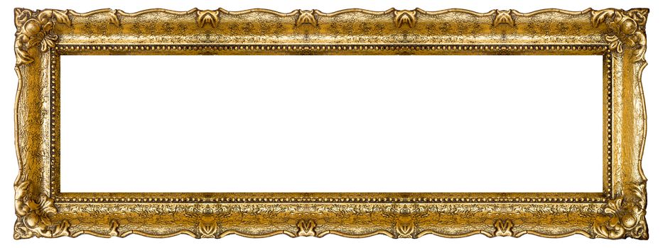 Verry Big Old Gold picture frame, isolated on white - extra large file and quality - 54mpx