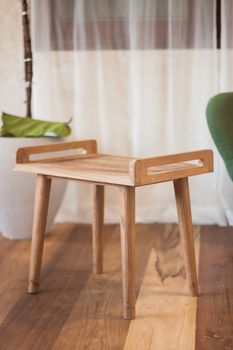 Wooden table decorated in coffee shop with clipping path