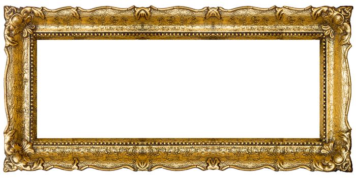 Verry Big Old Gold picture frame, isolated on white - extra large file and quality - 40mpx