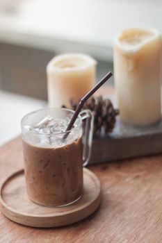 Iced coffee in coffee shop, stock photo