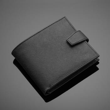 Fashionable designer leather men's wallet on a black background