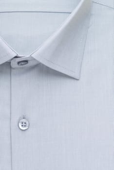 grey shirt, detailed close-up collar and button, top view