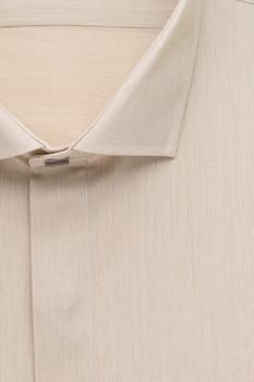 brown shirt, detailed close-up collar and button, top view