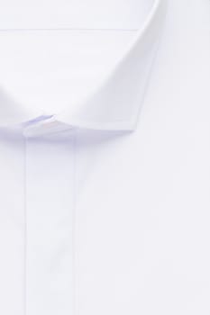 white shirt, detailed close-up collar and button, top view