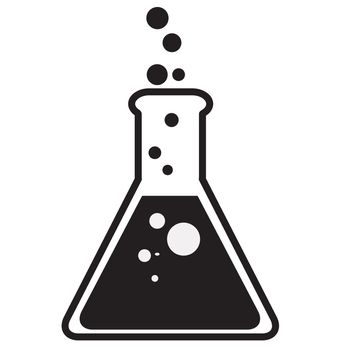 Black laboratory glass on white background. Test tube icon for your web site design, logo, app, UI. Test tube symbol.