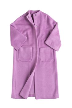 pink women's coat on a white background