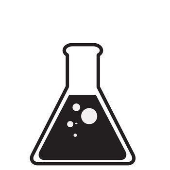 Black laboratory glass on white background. Test tube icon for your web site design, logo, app, UI. Test tube symbol