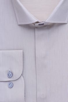 shirt, detailed close-up collar and cuff, top view