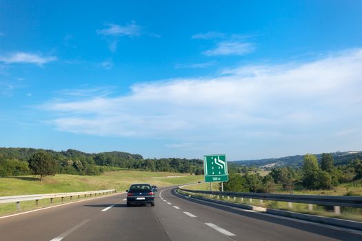 Highway Road through the middle of Serbia