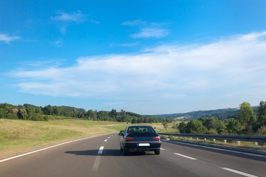 Highway Road through the middle of Serbia