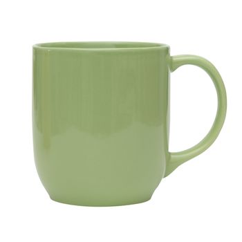 Green ceramic mug or Coffee cup isolated on white background.