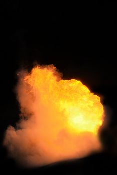 fire burning isolated with black background