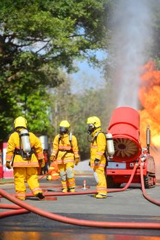 firefighters in operation