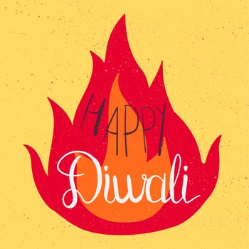 Bright Stylish Colorful Happy Diwali Celebration Banner with Fire. Vector