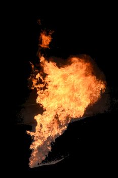 fire burning isolated with black background