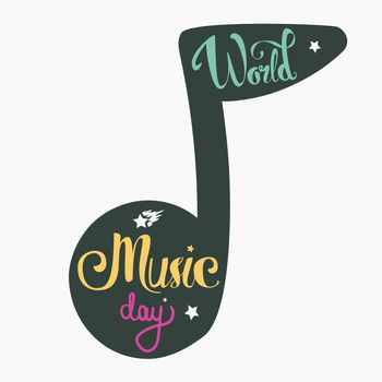 Vintage Musical Lettering for Banner and Badge. Sticker, Poster, Festival and Concert Card Design Template. Music is Life. Vector