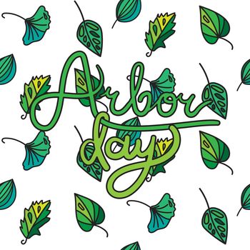 Save Our Planet Concept. Arbor Day Greeting for sticker, banner and flyer. Vector