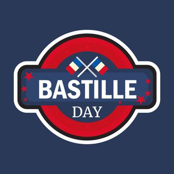 Happy Bastille Day Celebration Banner. France Independence Greeting. Vector
