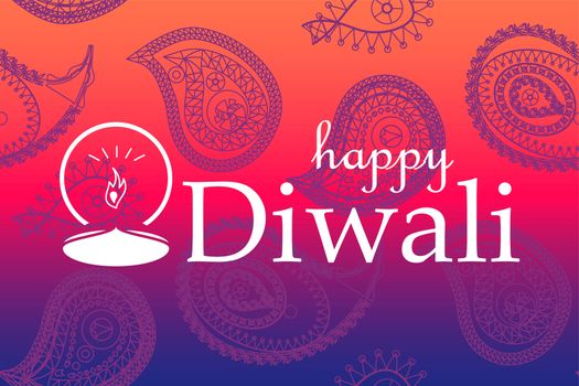 Bright Stylish Colorful Happy Diwali Celebration Banner with Fire. Vector