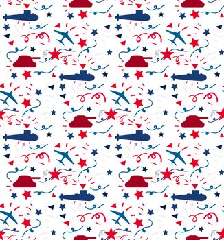 9 May Banner. 23 February. Victory Day Seamless Pattern. Russian Holiday. Vector