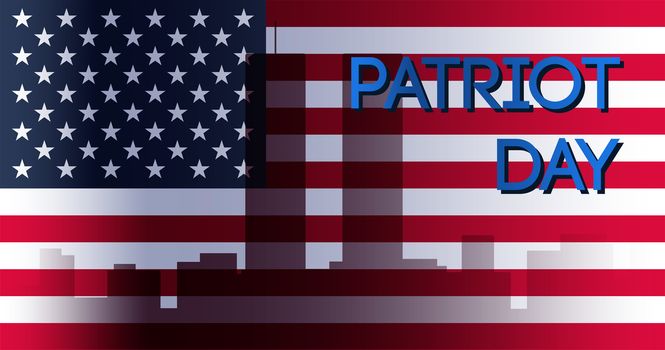 Patriot Day Banner. 11th September. We will never forget. Twins Tower. Vector