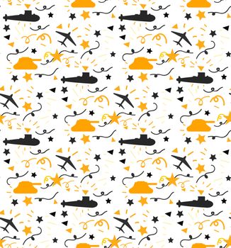 9 May Banner. 23 February. Victory Day Seamless Pattern. Russian Holiday. Vector