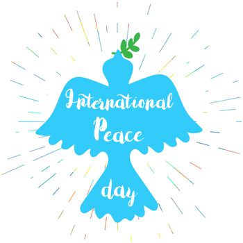 International Peace Day Banner With Dove. Vector