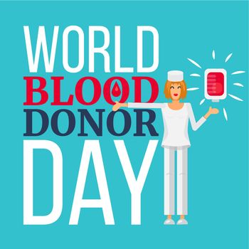 World Blood Donor Day Celebration Banner. Vector