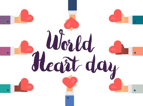 World Heart Day Celebration Stylish Banner. Vector