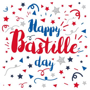 Happy Bastille Day Celebration Banner. France Independence Greeting. Vector