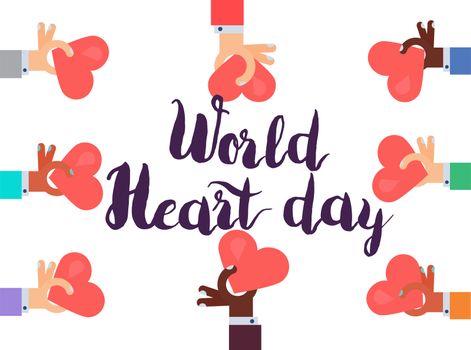 World Heart Day Celebration Stylish Banner. Vector