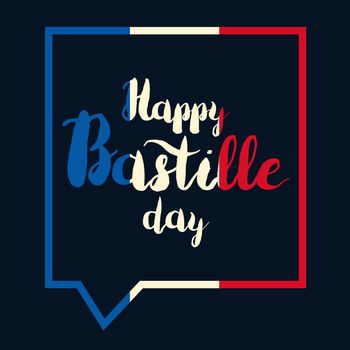 Happy Bastille Day Celebration Banner. France Independence Greeting. Vector