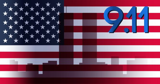 Patriot Day Banner. 11th September. We will never forget. Twins Tower. Vector