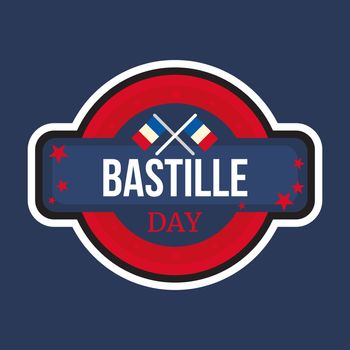 Happy Bastille Day Celebration Banner. France Independence Greeting. Vector