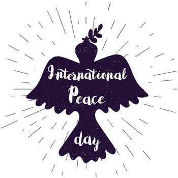 International Peace Day Banner With Dove. Vector