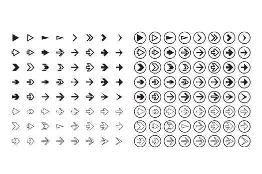 Isolated arrows set, undo and previous buttons. Vector