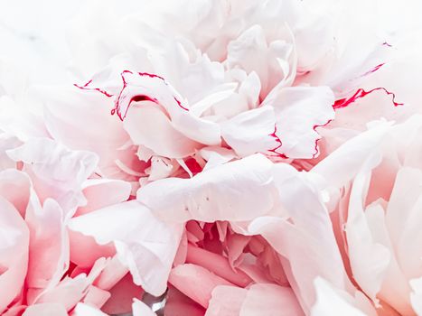 Bouquet of peony flowers on luxury marble background, wedding flatlay and event branding design