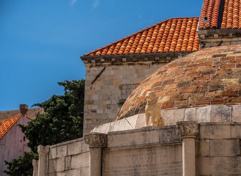 Detail of the Big Onofrio's fountain in the old town of Dubrovnik in Croatia