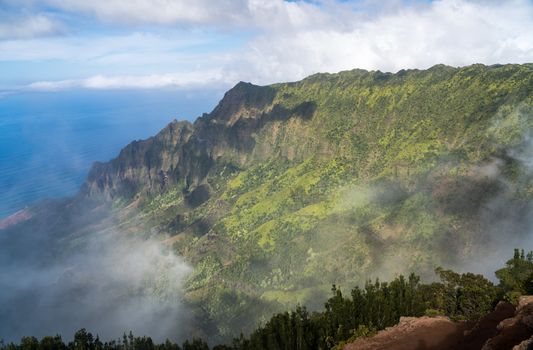 High definition panorama over Kalalau Valley in Kauai, Hawaii